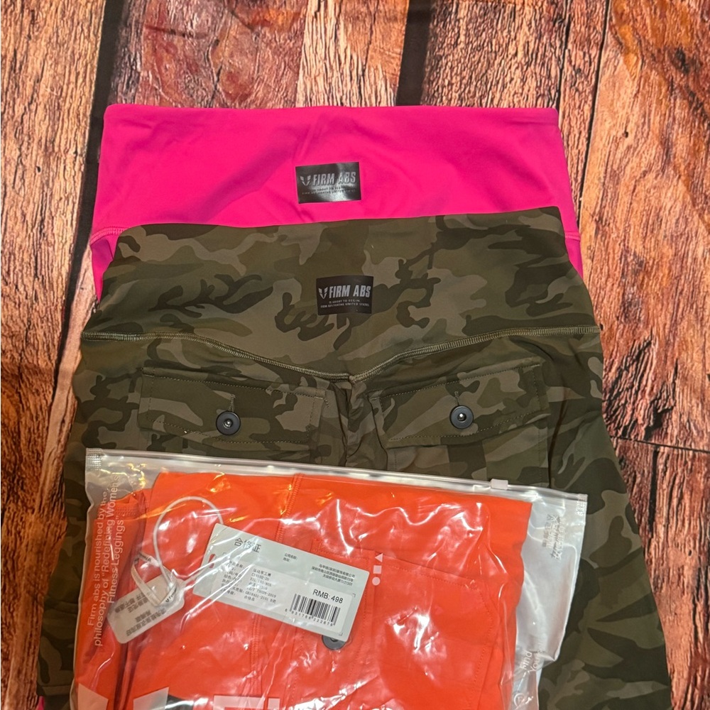 Firm Abs Camouflage and Pink Leggings Set